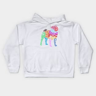 Pug Word Cloud Kids Hoodie